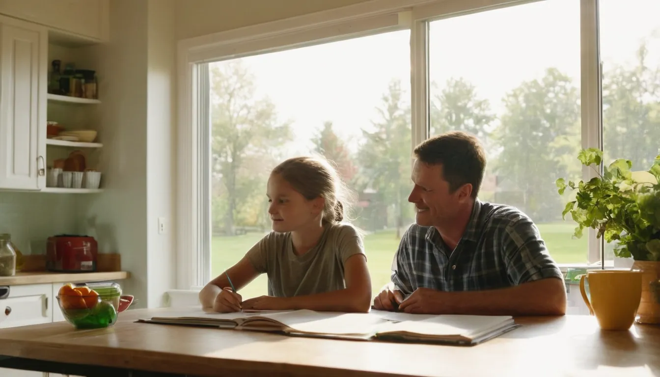 A family relaxing at home while septic tank pumping is handled outside in the Woodbury area